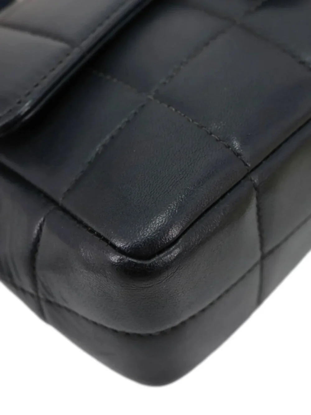 Chanel  Camellia Chocolate Bar Flap Mini Quilted Lambskin Leather Crossbody Bag